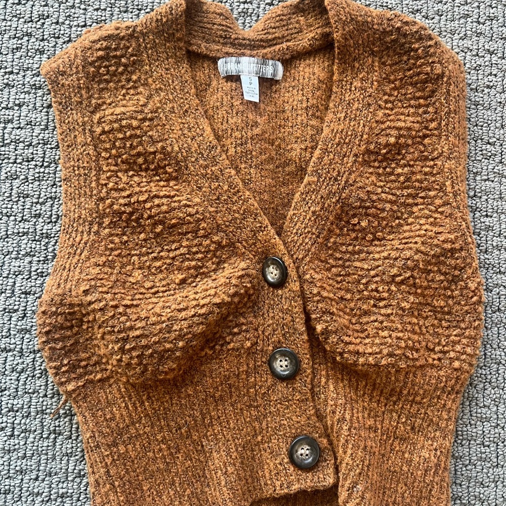urban outfitters burnt orange sweater vest